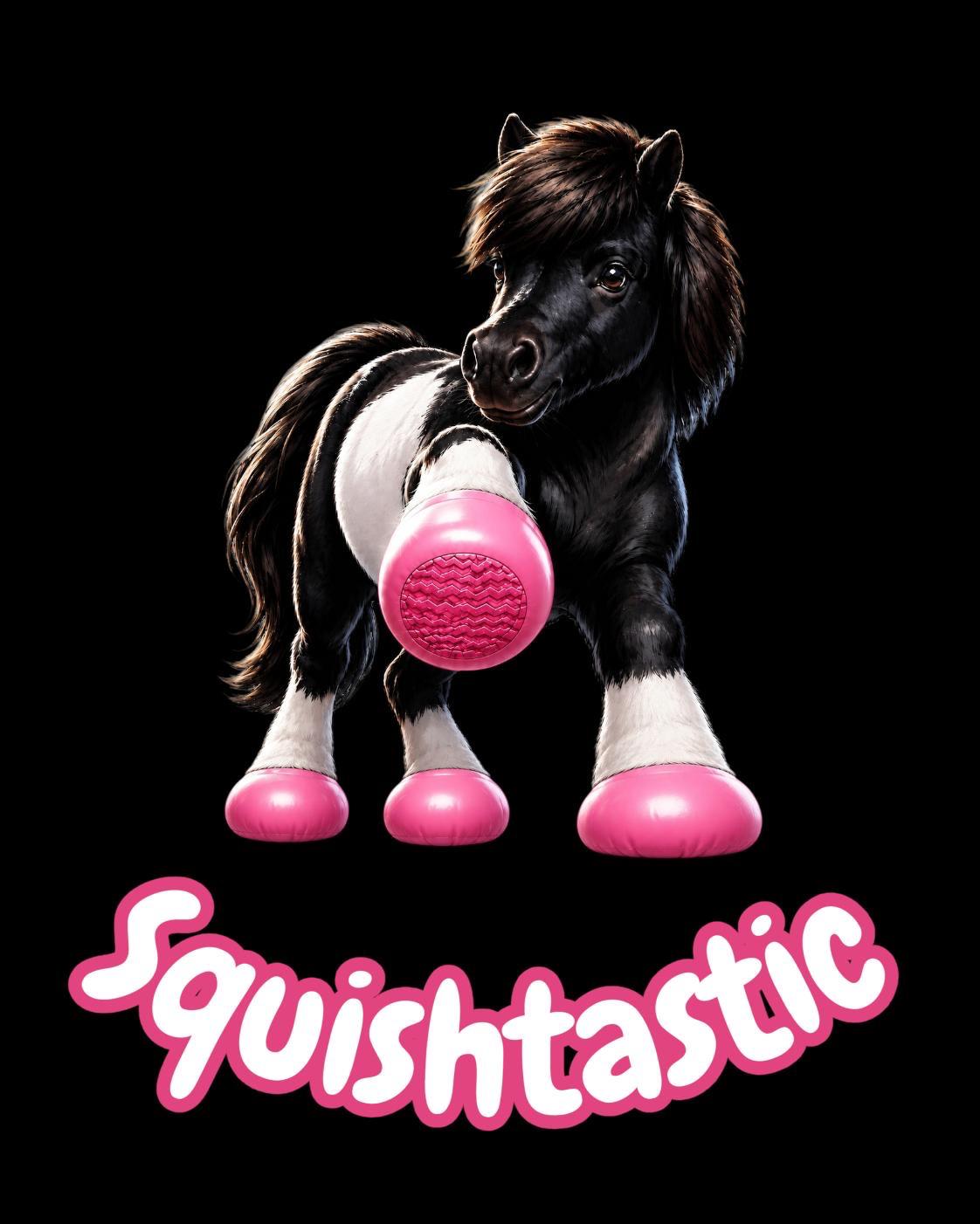 Squish­tastic Pony mit pinkfarbenem Hufschutz